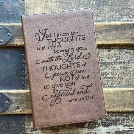 KJV Compact Single-Column Wide-Margin Bible, Soft Brown - "Jeremiah 29:11)