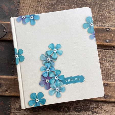 NLT THRIVE Creative Journaling Devotional Bible--hardcover, blue flowers