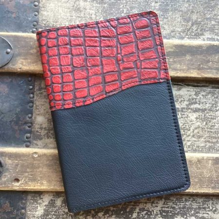 Leather Journal - Red Crocodile Embossed Leather